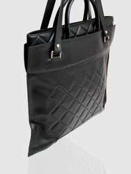 Lost Lovers Quilted Leather Tote - Black