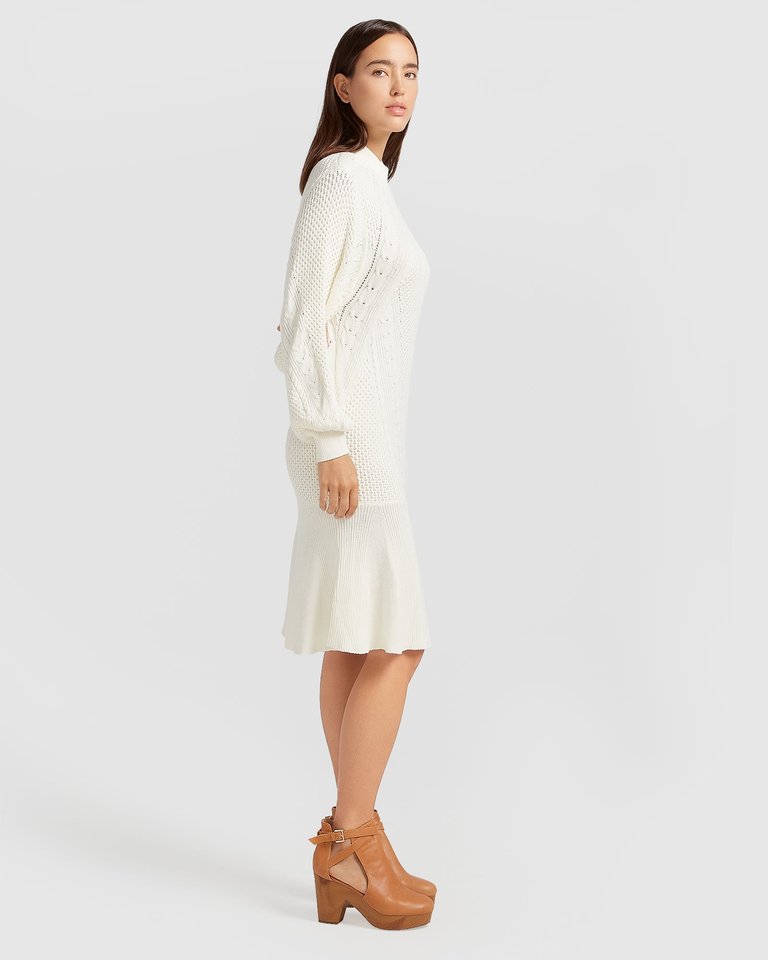 Love Letter Knit Dress - Cream - White
