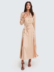 Lover To Lover Maxi Shirt Dress - Champagne