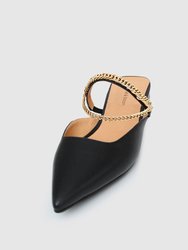 On The Go Leather Flat - Black