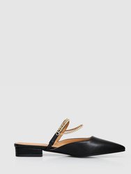 On The Go Leather Flat - Black