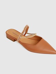 On The Go Leather Flat - Camel