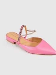 On The Go Leather Flat - Hot Pink