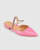 On The Go Leather Flat - Hot Pink