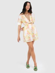 Open Arms Cut Out Dress - Floral Bouquet