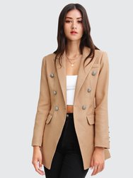 Princess Polina Textured Weave Blazer - Camel