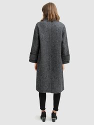 Rumour Has It Oversized Wool Blend Coat - Charcoal