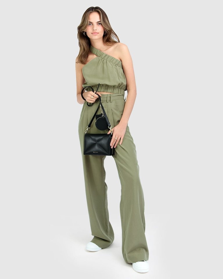 Sideline Cropped Top - Army Green