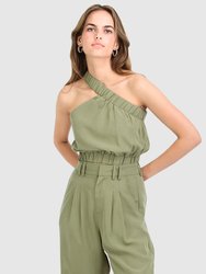 Sideline Cropped Top - Army Green