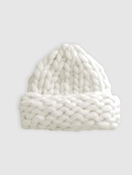 Snowflake Hand Knitted Beanie - Off-white - Off White