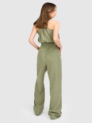 State Of Play Wide Leg Pant - Army Green