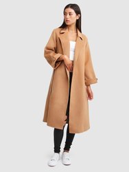 Stay Wild Oversized Wool Coat - Camel