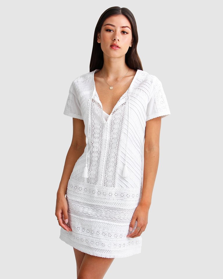 Summer Forever Mini Dress - White - White