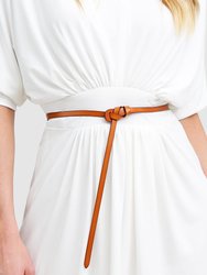 Tie The Knot Leather Belt - Brown - Brown