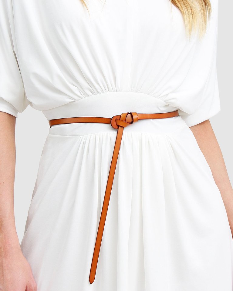 Tie The Knot Leather Belt - Brown - Brown