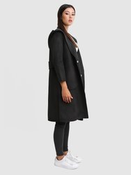 Walk This Way Wool Blend Oversized Coat - Black