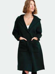 Walk This Way Wool Blend Oversized Coat  - Dark Green