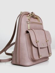 5th Ave Leather Backpack - Dusty Pink