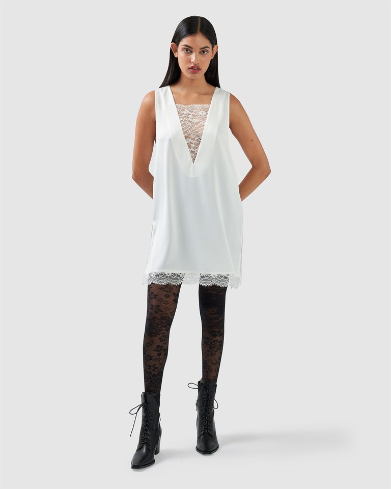 After Party Lace Mini Dress - Off-White