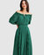 Amour Amour Ruffled Midi Dress - Dark Green