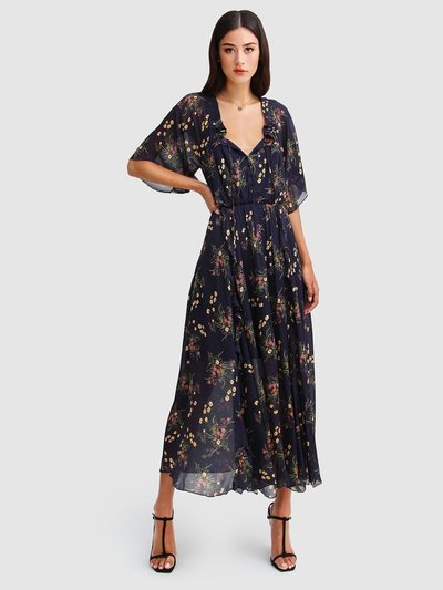 Belle & Bloom Amour Amour Ruffled Midi Dress - Navy product