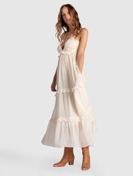 As It Was Tiered Midi Dress - Vintage White