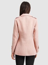 Bad Girl Wool Blend Moto Coat - Blush