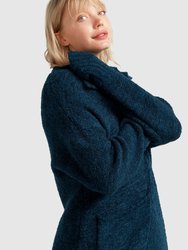 Born To Run Sustainable Sweater Coat - Dark Teal