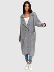 Born To Run Sustainable Sweater Coat - Grey - Grey