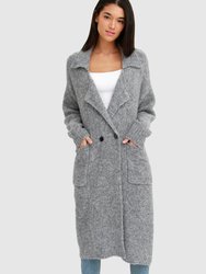 Born To Run Sustainable Sweater Coat - Grey