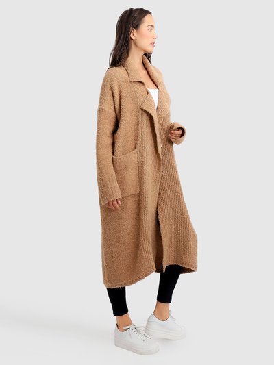 Belle & Bloom Born To Run Sustainable Sweater Coat - Light Camel product