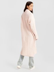 Born To Run Sustainable Sweater Coat - Pale Pink