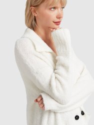 Born To Run Sustainable Sweater Coat - White