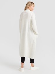 Born To Run Sustainable Sweater Coat - White