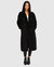 Boss Girl Double-Breasted Lined Wool Coat - Black