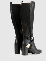 Breton Knee High Boot - Black