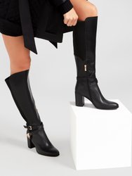 Breton Knee High Boot - Black - Black