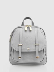Camila Leather Backpack - Grey - Grey