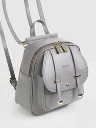 Camila Leather Backpack - Grey