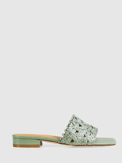 Belle & Bloom Can't Quit You Raffia Slide - Seafoam product