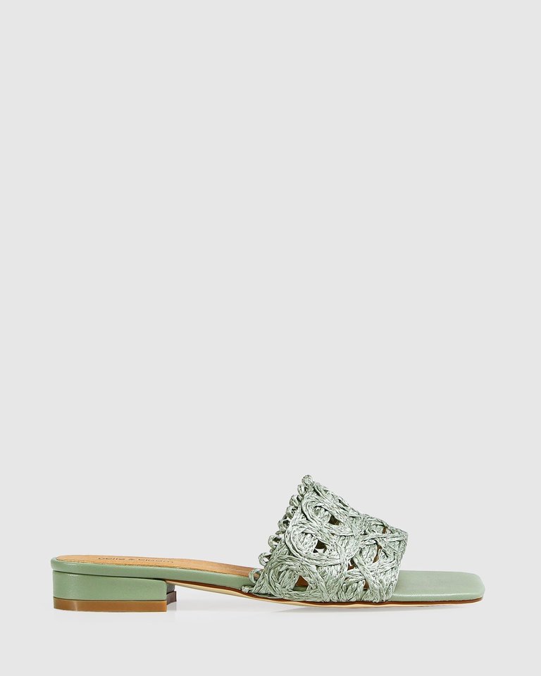 Can't Quit You Raffia Slide - Seafoam - Seafoam