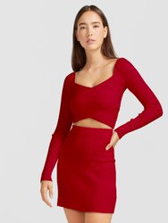 C'est Belle Knit Mini Skirt - Red