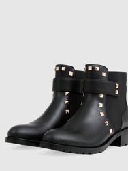 City Lights Leather Ankle Boot - Black