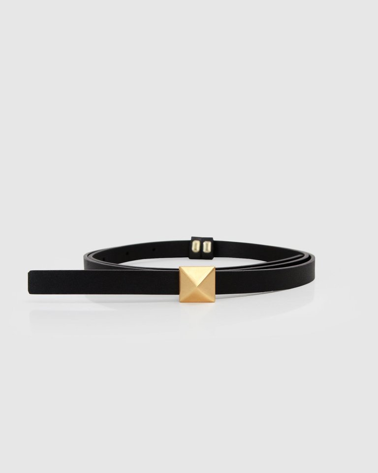 Cleopatra Pyramid Stud Leather Belt - Black