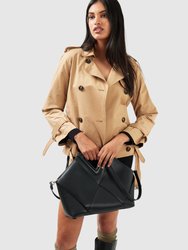 Cool Nights Cropped Trench Coat - Khaki