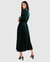 Current Mood Velvet Wrap Dress - Dark Green