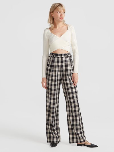 Belle & Bloom Dominoes Wide Leg Check Pant - Black Check product