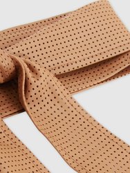 Escalate Perforated Leather Belt - Brown
