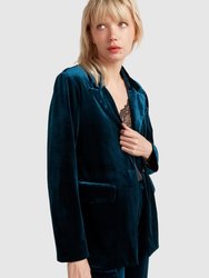 Eternity Oversized Velvet Blazer - Dark Teal