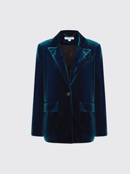 Eternity Oversized Velvet Blazer - Dark Teal